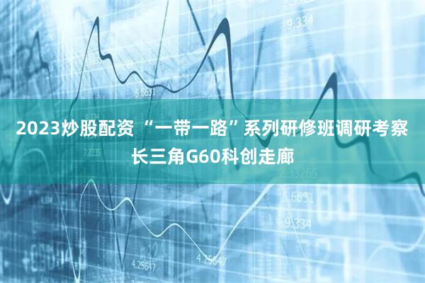 2023炒股配资 “一带一路”系列研修班调研考察长三角G60科创走廊